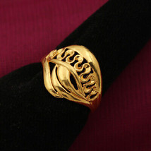 22k Stamp Stunning Gold Engraved Rings Size 9.5 Father Anniversary Gift Jewelry - £655.31 GBP