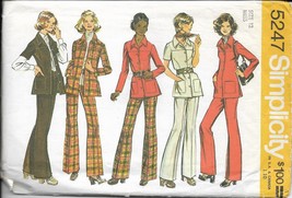 Simplicity Pattern 5247 #1 Size 12 Dated 1972 Misses&#39; Shirt Jacket &amp; Pants Uncut - £3.07 GBP