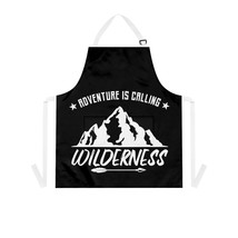 Personalized Grilling Apron with All-Over Adventure Print, White or Blac... - £22.17 GBP