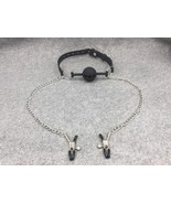 Silicone Mouth Gag with Nipple Clamps - $20.00