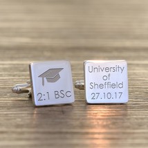 Personalised Engraved Square Cufflinks Graduation Gift Men&#39;s Cufflinks Gift Men&#39; - £12.55 GBP