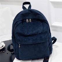Style Soft Fabric Backpack Female Corduroy School Backpack For Teenage Girl Stri - £15.45 GBP