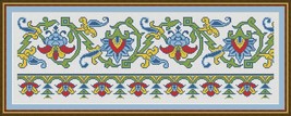 Antique Repeating Motif Border Sampler 1 Counted Cross Stitch Pattern PDF Format - £3.18 GBP
