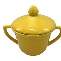 MCM Sugar Bowl Lid Set Hollywood Craftsmen Styled Yellow California Vintage - £11.06 GBP