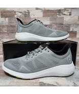 FootJoy FJ Flex Spikeless Golf Shoes Gray White Green Mens Size 9 ( 56142 ) - £46.60 GBP