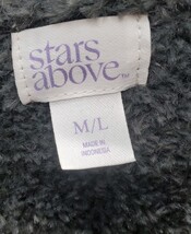 Stars Above Cozy Women's M/L Feather Yarn Lounge Cardigan Charcoal  image 4
