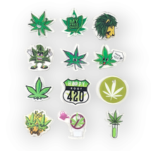 Marijuana Weed Acrylic Flatback Charms Cabochons 12 Piece Lot Keychains Crafts - £11.85 GBP