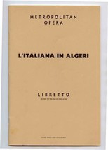 L&#39;Italiana In Algeri Metropolitan Opera Libretto Gioacchino Rossini - £14.01 GBP