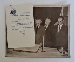 Vtg 1968 Photograph &amp; Handwritten Note Warren Anderson NY State Senator &amp; Others - £15.84 GBP