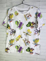 Nickelodeon Rocket Power Cat Dog Reptar All Over Print T-Shirt Top Womens Size L - £19.09 GBP