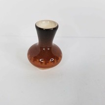 Navajo Miniature Pottery 3&quot; Vase Vintage 87 Signed Yellowhair USA Brown Ombre - £27.62 GBP