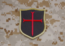 Crusader Shield Patch Black &amp; Red Nswdg Devgru Gold Squadron Team ST6 Navy Seal - $7.66