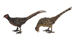 Vintage Austria Bronze Cold Painted Ring-Necked Pheasant Pair Miniature ... - £261.95 GBP