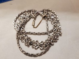 Vintage Monet Silver Tone Butterflies Multi Strand Chain Bracelet 7&quot; W / Safety - $28.50
