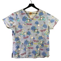 Scrub Top Peanuts Snoopy Womens Size Large Scrubs Woodstock Charlie Brow... - £16.44 GBP