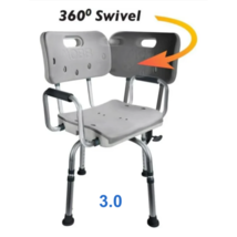 MOBB Swivel Shower Chair 3.0 - 360° Rotating Seat, Adjustable, 300 lbs Rustproof - £154.77 GBP