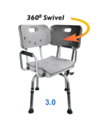MOBB Swivel Shower Chair 3.0 - 360° Rotating Seat, Adjustable, 300 lbs R... - £155.45 GBP