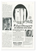 Print Ad Holland Furnace Co Air Conditioner Vintage 1938 3/4-Page Advertisement - £7.63 GBP