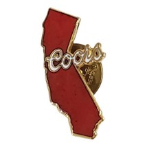 Vintage Coors Beer Enamel Lapel Pin California State Shaped Collectible Brewery - £8.21 GBP
