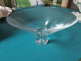 Jack BADASH KROSNO Poland Crystal Centerpiece Footed Pedestal Bowl Nib Orig - £94.00 GBP