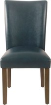 HomePop Parsons Classic Dining Room Tables and Chairs, Pack of 2, Dark Blue Faux - £202.22 GBP
