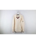 Vtg 90s Nautica Mens Large Distressed Spell Out French Terry Collared Sw... - €46,39 EUR