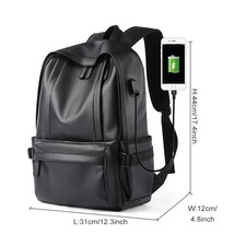   Men Backpack Leather School Backpack Bag Fashion Waterproof Travel Bag Casual  - £142.04 GBP
