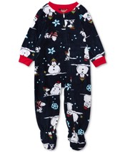 Briefly Stated Baby Peanuts Footed Pajamas Grey 12M - $8.60