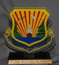 HUGE heavy 6th MEDICAL GROUP Commander&#39;s lucite desk plaque emblem crest  - $31.67