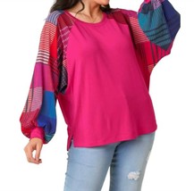 Umgee Mixed Print Long Sleeves Top Size 2X - $23.76