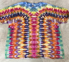 Gildan Men’ Rainbow Purple Pink Green Orange Ice Tie Dye Short Sleeve Sh... - $24.50