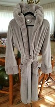 Pottery Barn Luxurious Bathrobe Plush Gray Grey Nwot Medium - £63.14 GBP