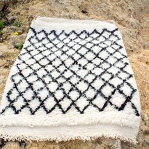 Moroccan Neutral Berber Rug Small Rug, Wool Nursery Rug Small Beni Ourain 2x3 ft - £78.34 GBP