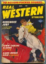 Real Western Stories Pulp October 1950- Gunsmoke Jury- Hang-Noose Gold - £42.92 GBP
