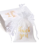 BeiLaad Thank You Satin Gift Bags with Drawstring, 4x6 Elegant Party Fav... - $11.87