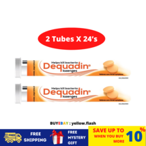 DEQUADIN Citrus Lozenges (Dequalinium) Dolor de Garganta 24&#39;s x 2 Tubos - £18.31 GBP