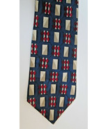 Men&#39;s Paolo Rossi Navy Blue Red &amp; Tan Tie  100% Silk Designer Collection - £7.82 GBP
