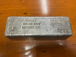 Bear Paw Mining Co. 97.91 Troy Oz. .999+ Fine Silver Bar Lot #2233 Old P... - $3,564.00