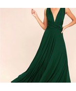 Lulus Tricks of the Trade Forest Green Maxi Bridesmaid Dress Convertible Medium - $69.81