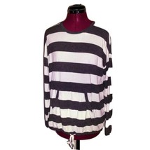 Kensie Top Black White Women Knit Kangaroo Pocket  Striped Size Medium - $22.77