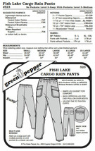 Adult’s Fish Lake Cargo Rain Pants #523 Sewing Pattern (Pattern Only) gp523 - $10.00