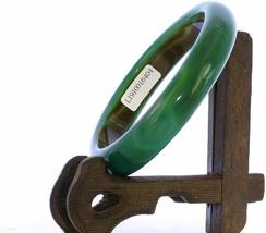 2.6&quot; China Certified Nature Green Chalcedony Jade Women&#39;s Bangle Bracelets 6404 - £23.59 GBP