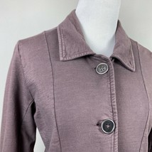 Fresh Produce Jacket Womens XS Brown Button Up Pockets 100% Cotton Long ... - $19.98