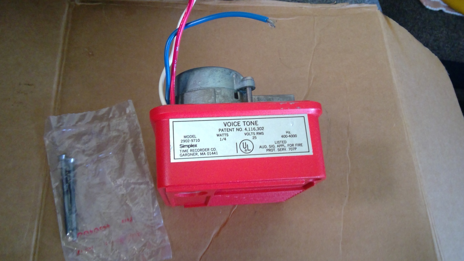 Simplex model no. 2902-9710 VOICE TONE  Speaker voice/tone fire alarm sp... - $25.59