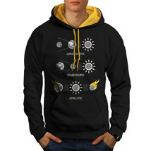 Wellcoda Eclipse Astronomy Mens Contrast Hoodie, Solar Funny Casual Jumper - £30.86 GBP