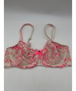Body by Victoria Unlined Demi Bra Womens 34D Pink Lace Floral Adjustable... - £8.21 GBP