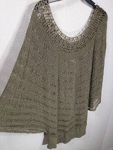 KATE &amp; MALLORY Women’s Size 2X Open Weave Sweater Dolman Sleeve Olive Khaki - £12.63 GBP