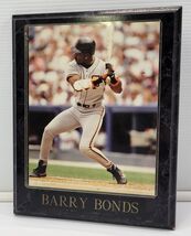 N) Vintage Barry Bonds Wooden Picture Baseball Wall Plaque 13" x 10.5" - $5.93