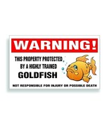 Warning DECAL trained GOLDFISH fantail for pet pond aquarium fish tank s... - £7.79 GBP