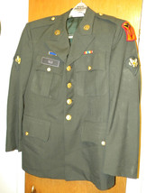 US Military Army Green Coat Dress Uniform - Blazer Jacket with patches - £59.01 GBP